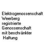 Logo, Elektrogenossenschaft Weerberg, registrierte Genossenschaft mit beschränkter Haftung , Netzbetreiber